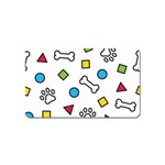 Dog Paw Seamless Pattern Footprint Bone Magnet (Name Card)