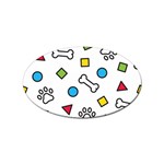 Dog Paw Seamless Pattern Footprint Bone Sticker Oval (10 pack)