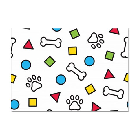 Dog Paw Seamless Pattern Footprint Bone Sticker A4 (100 pack) from ArtsNow.com Front