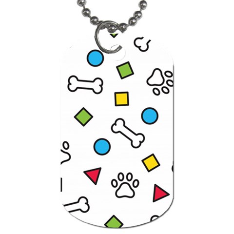 Dog Paw Seamless Pattern Footprint Bone Dog Tag (Two Sides) from ArtsNow.com Front