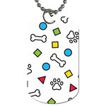 Dog Paw Seamless Pattern Footprint Bone Dog Tag (Two Sides)