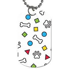 Dog Paw Seamless Pattern Footprint Bone Dog Tag (Two Sides) from ArtsNow.com Back