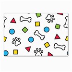 Dog Paw Seamless Pattern Footprint Bone Postcard 4 x 6  (Pkg of 10)