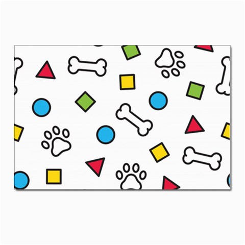 Dog Paw Seamless Pattern Footprint Bone Postcards 5  x 7  (Pkg of 10) from ArtsNow.com Front