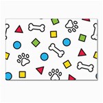 Dog Paw Seamless Pattern Footprint Bone Postcards 5  x 7  (Pkg of 10)