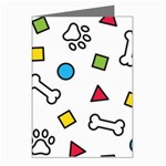 Dog Paw Seamless Pattern Footprint Bone Greeting Cards (Pkg of 8)