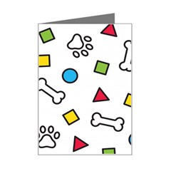 Dog Paw Seamless Pattern Footprint Bone Mini Greeting Card from ArtsNow.com Left