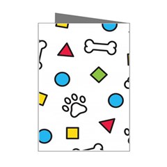 Dog Paw Seamless Pattern Footprint Bone Mini Greeting Card from ArtsNow.com Right