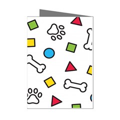 Dog Paw Seamless Pattern Footprint Bone Mini Greeting Cards (Pkg of 8) from ArtsNow.com Left