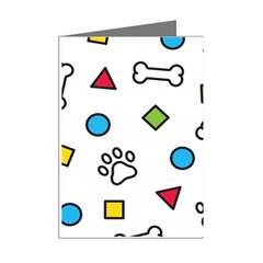 Dog Paw Seamless Pattern Footprint Bone Mini Greeting Cards (Pkg of 8) from ArtsNow.com Right