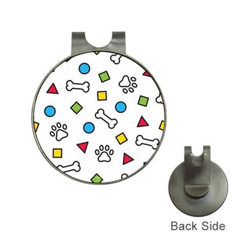 Dog Paw Seamless Pattern Footprint Bone Hat Clips with Golf Markers from ArtsNow.com Front