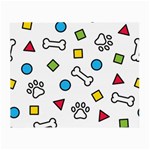 Dog Paw Seamless Pattern Footprint Bone Small Glasses Cloth