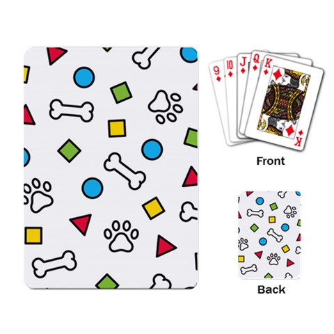 Dog Paw Seamless Pattern Footprint Bone Playing Cards Single Design (Rectangle) from ArtsNow.com Back