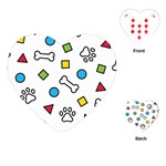 Dog Paw Seamless Pattern Footprint Bone Playing Cards Single Design (Heart)