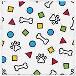 Dog Paw Seamless Pattern Footprint Bone Canvas 12  x 12 