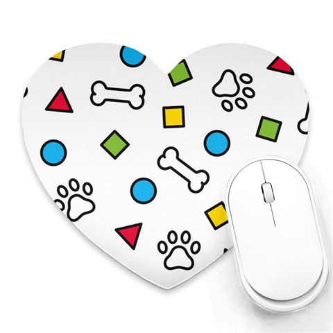 Dog Paw Seamless Pattern Footprint Bone Heart Mousepad from ArtsNow.com Front