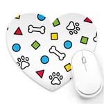Dog Paw Seamless Pattern Footprint Bone Heart Mousepad