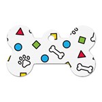 Dog Paw Seamless Pattern Footprint Bone Dog Tag Bone (One Side)