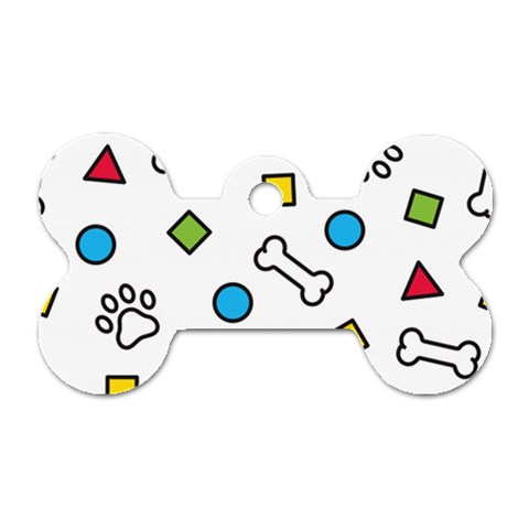 Dog Paw Seamless Pattern Footprint Bone Dog Tag Bone (Two Sides) from ArtsNow.com Front