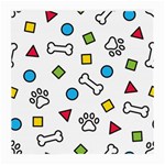 Dog Paw Seamless Pattern Footprint Bone Medium Glasses Cloth (2 Sides)