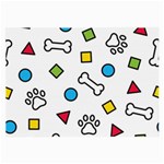 Dog Paw Seamless Pattern Footprint Bone Large Glasses Cloth (2 Sides)