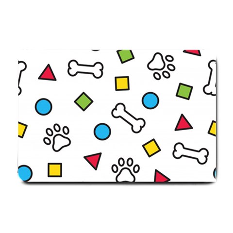 Dog Paw Seamless Pattern Footprint Bone Small Doormat from ArtsNow.com 24 x16  Door Mat
