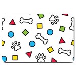 Dog Paw Seamless Pattern Footprint Bone Large Doormat