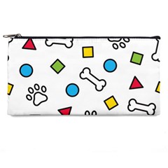 Dog Paw Seamless Pattern Footprint Bone Pencil Case from ArtsNow.com Front