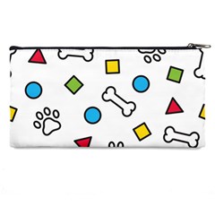 Dog Paw Seamless Pattern Footprint Bone Pencil Case from ArtsNow.com Back