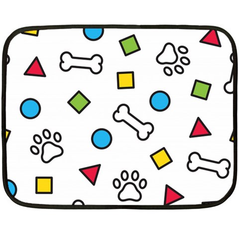 Dog Paw Seamless Pattern Footprint Bone Two Sides Fleece Blanket (Mini) from ArtsNow.com 35 x27  Blanket Front