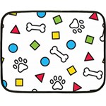 Dog Paw Seamless Pattern Footprint Bone Two Sides Fleece Blanket (Mini)