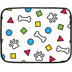 Dog Paw Seamless Pattern Footprint Bone Two Sides Fleece Blanket (Mini) from ArtsNow.com 35 x27  Blanket Back