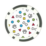 Dog Paw Seamless Pattern Footprint Bone Poker Chip Card Guard (10 pack)