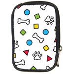 Dog Paw Seamless Pattern Footprint Bone Compact Camera Leather Case