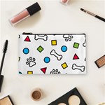 Dog Paw Seamless Pattern Footprint Bone Cosmetic Bag (Small)