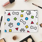 Dog Paw Seamless Pattern Footprint Bone Cosmetic Bag (Large)