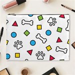 Dog Paw Seamless Pattern Footprint Bone Cosmetic Bag (XL)