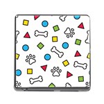 Dog Paw Seamless Pattern Footprint Bone Memory Card Reader (Square 5 Slot)