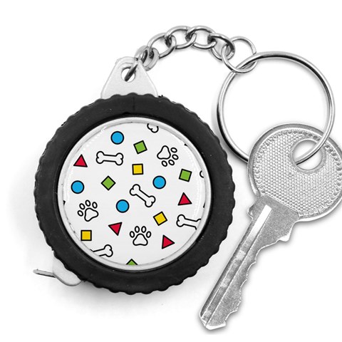 Dog Paw Seamless Pattern Footprint Bone Measuring Tape from ArtsNow.com Front