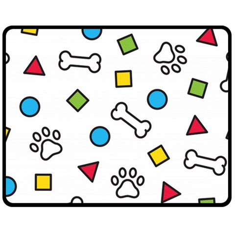 Dog Paw Seamless Pattern Footprint Bone Fleece Blanket (Medium) from ArtsNow.com 60 x50  Blanket Front