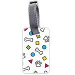 Dog Paw Seamless Pattern Footprint Bone Luggage Tag (two sides)