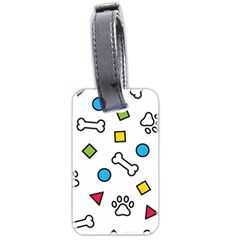 Dog Paw Seamless Pattern Footprint Bone Luggage Tag (two sides) from ArtsNow.com Back