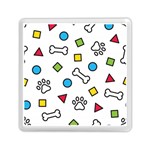 Dog Paw Seamless Pattern Footprint Bone Memory Card Reader (Square)