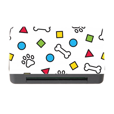 Dog Paw Seamless Pattern Footprint Bone Memory Card Reader with CF from ArtsNow.com Front
