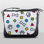 Dog Paw Seamless Pattern Footprint Bone Messenger Bag