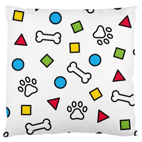 Dog Paw Seamless Pattern Footprint Bone Large Cushion Case (One Side) from ArtsNow.com Front