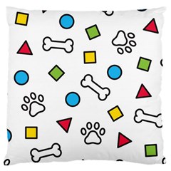 Dog Paw Seamless Pattern Footprint Bone Large Cushion Case (Two Sides) from ArtsNow.com Front