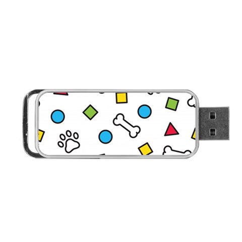 Dog Paw Seamless Pattern Footprint Bone Portable USB Flash (One Side) from ArtsNow.com Front