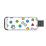 Dog Paw Seamless Pattern Footprint Bone Portable USB Flash (Two Sides)