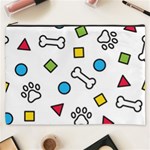 Dog Paw Seamless Pattern Footprint Bone Cosmetic Bag (XXXL)